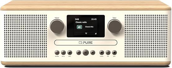 Pure Classic C-D6 Music System (CD Player, DAB+/FM, Bluetooth, AUX, USB, Alarm Sleep Timer) Cotton White/Oak