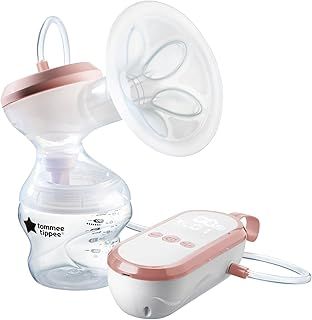 Tommee Tippee Made for Me Single Electric Breast Pump, Massaging Silicone Cup, USB Rechargeable, Quiet, Portable, Express Modes, Baby Bottle Included, 1 Count (Pack of 1)