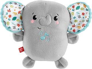 Fisher-Price Plush Elephant Baby Toy, Portable Sound Machine with Music and Vibrations for Newborn Babies, Calming Vibes Soother, HML65
