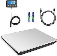 Anesty 440lbs Postal Scales, Heavy Duty Digital Parcel Scales with LCD Display/Hold/Tare, Stainless Steel Postage Scale for Shipping Packages/Luggage/Post Office/Pets, Batteries&USB Powered