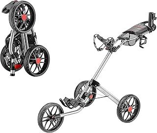 CaddyTek CaddyLite 15.3 V2 3 Wheel Golf Push Cart - Deluxe Quad-Fold Compact Push & Pull Folding Caddy Trolley