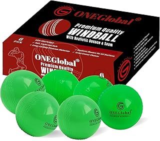 ONEGlobal Premium Windball Soft Cricket Ball | Durable, Embossed Seam, True Bounce & Swing | Wind Ball Cricket Balls for Outdoor & Indoor Practice, Coaching, Garden & Beach Games