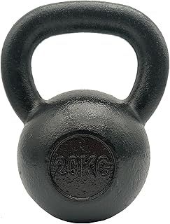 Cast Iron Kettlebell for Strength and Cardio Home Gym Training 6kg - 24kg (20KG)