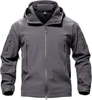 MAGCOMSEN Men's Waterproof Tactical Jackets Winter Outdoor Hiking Softshell Jacket Fleece Lining