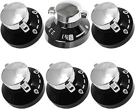 Spares2go Control Knobs for New World Gas Hob Oven Cooker (Black/Silver, Pack of 6)