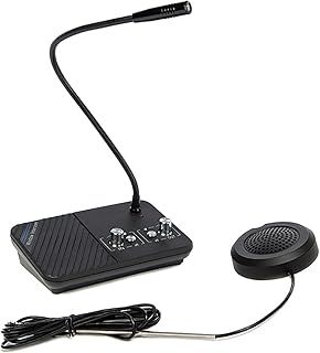Window Intercom System, Two Way Intercom for Reception, Counter Window Intercom, Microphone Intercom for Business, 3 Watt Window Speaker Intercom (2 Way/Mute Function/Anti-Interference)
