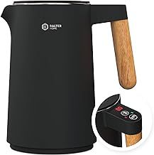 BALTER Stainless steel kettle with temperature setting, 45 °C - 100 °C, double wall, BPA-free, quiet and wireless, warming function, tea maker with temperature display, 1.5 L, 2200 W
