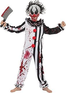 Spooktacular Creations Boy Bleeding Killer Clown Costume, Horror Slasher Clown Costume for Halloween Dress Up Parties, Scary Theme Party, Killer Clown Role Playing