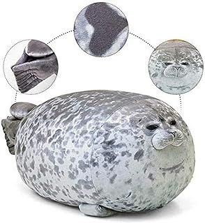 Baboies Plush Seal Pillow, Chubby Blob Seal Plush Toy, Soft Cotton Stuffed Animal Pillow (Grey, Small)