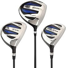 Golf EZ3 Mens Graphite Wood Set - Driver, 3 & 5 Wood - Headcovers Included