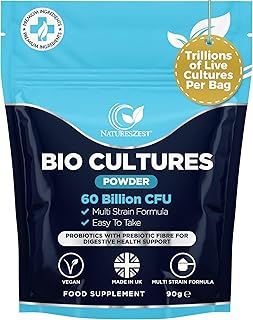 9-in-1 High Concentrated 60 Billion CFU - Bio Cultures Complex Probiotics Powder with Prebiotics Fibre Supplement - 90 Servings – Probiotic Powder for Women and Men - Vegan Friendly - Gluten Free