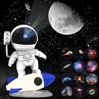 Star Projector, Astronaut Galaxy Projector 13 in 1 Planetarium Projector, 360°Rotating Skylight Galaxy Light with 13 Film Discs Solar System, Moon, Nebular Spaceman Night Lamp