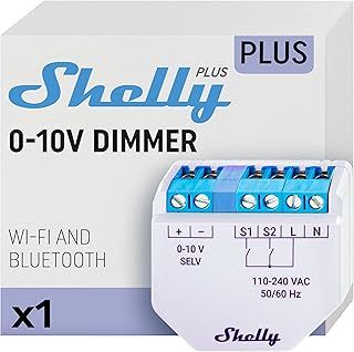 Shelly Plus 0-10V Dimmer | WiFi Smart Dimmer Switch | Dimmable Lights | Home Automation | Compatible with Alexa & Google Home | iOS Android App | No Hub Required