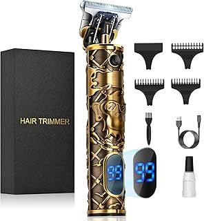 Hair Clippers Beard Trimmer Men, Precision Detailer Trimmer for Men Cordless with LED Screen, Pro T-Blade Gapped Shavers, Vintage Grooming Haircut Kit, Rechargeable Razor for Barber & Home