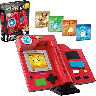 MEGA Pokémon Building Toys Set, Kanto Region Pokédex with 322 Pieces, Light and 5 Lenticular Cards, for Kids or Adult Collectible, HYM37