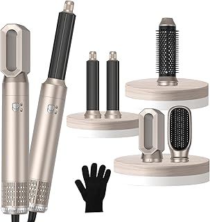 Air Styler 5 in 1 1000w Hair Dryer Brush,30mm Air Curler, Detachable Styler Tools for Drying Curling Straightening,3 Wind Speed and Temperature(with Glove)