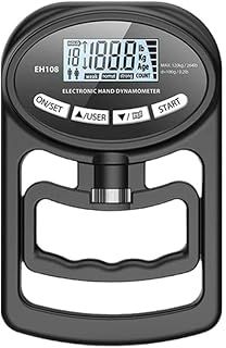 FOXCUP Grip Strength Tester Hand Exerciser Digital Hand Dynamometer 265 Lbs / 120 Kgs Black ABS