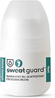SWEAT GUARD® Foot Antiperspirant - 50ml Roll On. Maximum Protection Anti Sweat Antiperspirant For Sweaty Feet - Controls Excessive Sweating & Eliminates Smell. Hyperhidrosis Treatment For Dry Feet.