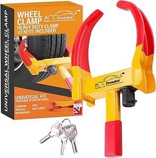 Xtremeauto Wheel Clamp Lock - Heavy Duty Car Wheel Lock, Fits 7-11" Width Tyres, Motorhome & Caravan Security