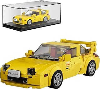 Mould King Speed Champions Initial D RX-7 Super Car Building Sets with Acrylic Display Case, Collectible Model Car Toys 27016 Building Blocks Kit Collectible Racing Cars for Adults(329 Pieces)