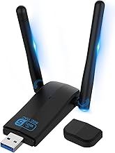 USB Wireless WiFi Dongle,1300Mbps 11AC Driver Free Dual Band Adapter with Antenna 2.4G/5.8G Ethernet Gigabit Power Expand Network Supports PC/Desktop/Laptop,Windows XP/Vista/Win 11/Win10/Mac/Linux