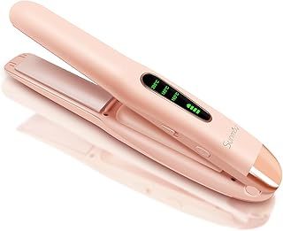 SUNMAY Voga 2 in 1 Cordless Hair Straighteners and Curler, Travel Wireless Portable USB Rechargeable Straightener, Mini Flat Iron Curling Wand with Ceramic Plate –3 Temperature Levels, 5000mAh Battery