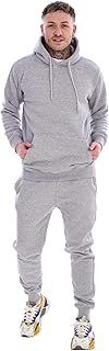 Malay Mens Hooded Plain Tracksuit Fleece Ribbed Cuff Sweatshirts Cotton Blend Joggers