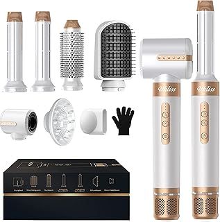 Air Stylers for Women, UKLISS Magic Styler 7 in 1 with Hot Air Brush, Air - Wrap Hair Styler, Round Brush, Hair Straightener Brush, Hairdryer Brush, Hair Stylers for Wavy & Straight & Volumise Hair