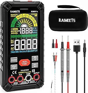 KAIWEETS Digital Multimeter Smart, Rechargeable Multi Meter Automotive with 10000 Counts T-RMS, Measures AC/DC Current Voltage Resistance Continuity Frequency Diodes-KM601S