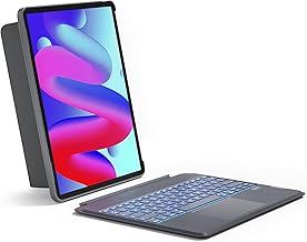 Inateck Keyboard Case for iPad Air 13 inch M4 2026/M3 2025/M2, iPad Pro 12.9 inch 6/5/4/3 Gen, Portrait/Landscape Mode, Magnetic Detachable Keyboard, with 7 Color Backlight and Trackpad, QWERTY, Gray