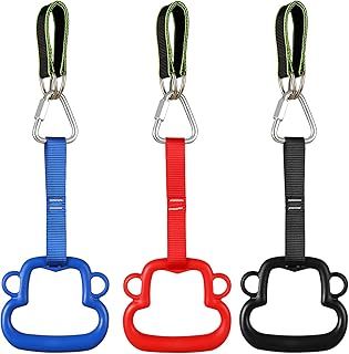PELLOR Kids Gymnastic Rings Backyard Playground Set for Obstacle Training, Monkey Bars, Climbing Rings (Polychromatic)