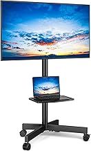 Mobile TV Stand on wheels for 27-60 Inch TVs, Tilt Height Adjustable Rolling TV Trolley with Bracket Mount max VESA 400x400mm max 40kgs