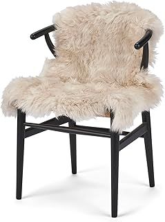 Sheepskin Long Hair 90x60 cm | Bedside rugs for bedrooms, sofa, chair or the dining table | Each Sheepskin rug is unique and created by nature | Small Fluffy Rug in color Beige