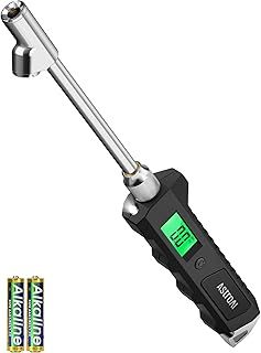 AstroAI Digital Tyre Pressure Gauge, 230 PSI RV Heavy Duty Dual Head Stainless Steel Made for Truck Car with Larger Backlit LCD and Flashlight