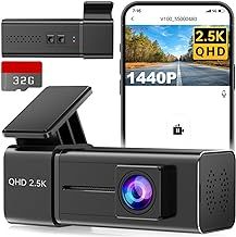 Dash Cam Front WiFi 2.5K 1440P Car Camera, Mini Dash Camera for Cars, Dashcams with App, Night Vision, 24H Parking Mode, G-Sensor, Loop Recording, 32G Card, Support 256GB Max