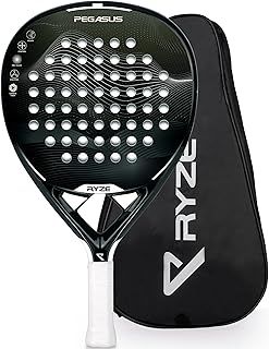 PEGASUS Padel Racket in 100% Carbon Fiber - Max Power + Control - Pro Paddle Racket for Adults EVA-17 Flex Foam - 360g Light & Durable - Paddle Tennis Racket + Free Carry Case Included