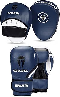 Boxing gloves and pads set with patent-pending Underglove Focus Punch Mitts MMA Training Sparring Hook and Jab strike target with Punching Gloves