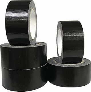 CHUANGSEED 5Pack Black duct Tape 50mm x 27.4m Cloth waterproof gaffer tape adhesive cloth repair tape Heavy Duty for Repairing, Sealing Adhesive Tape (Black)