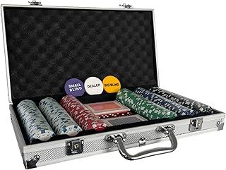 Poker Set - 300 Piece Texas Hold Em Complete With Chips, Cards, Dice, And Casino Style Case