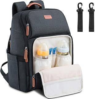 Baby Changing Backpacks Waterproof Large Capacity Multifunctional Travel Bag Backpack with 2 Stroller Straps for Mom and Dad