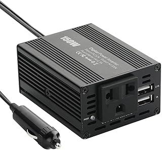 150W Power Inverter, Inverter 12V to 220V, Car Inverter with Dual USB 4.8A Ports, Car Charger Adapter, LCD Display, Aluminum Alloy Body, Ideal for Charging Laptops, Tablets, Phones