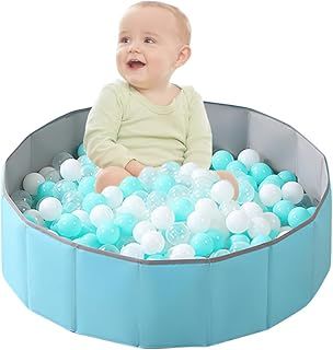 LUFEIS Ball Pit, 80cm Foldable Baby Ball Pit, Waterproof Ocean Ball Pool for Babies and Toddlers, Baby Round Ball Pit for Indoor and Outdoor Use, Portable Nursery Baby Playpen Play Ball Pool for Kids