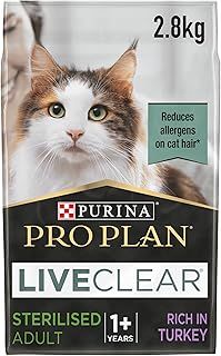 PRO PLAN® LIVECLEAR® Adult 1+ STERILISED Rich in Turkey Dry Cat Food 2.8kg, For Neutered Cats