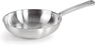 LACOR - 45428 - Foodie Frying Pan, Non-Stick Frying Pan, Compatible with All Types of Kitchen, Ecological, Thermo Diffuser Bottom, Stainless Steel, 28 cm, Grey