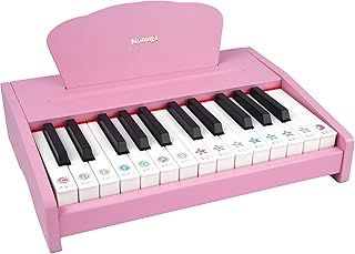 Kids Piano Keyboard Toys - 25 Keys Digital Wooden Piano for Kids, Musical Educational Instrument Educational Toy, Birthday Chirstmas Gifts for Boys Girls Children Beginner (Pink)