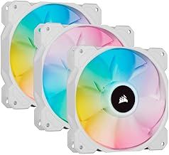 Corsair iCUE SP120 RGB ELITE Performance 120 mm PWM Triple Fan Kit with iCUE Lighting Node CORE ( AirGuide Technology, Eight Addressable RGB LEDs, Low-Noise 18 dBA, Up to 1,500 RPM) White