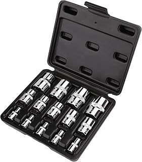 Amazon Basics E Torx Star Socket Set, 14-Piece, 5.91 x 5.12 x 1.77 inch
