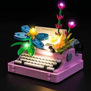 Led Light Set Compatible with Lego Typewriter with Flowers 3-in-1 Led Decoration Lighting Kit Compatible with Lego 31169 Building Blocks Model,Only Lights Set,No Model