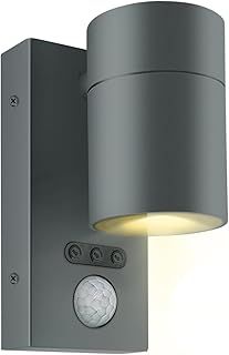 Kerry Outside Wall Lights with Sensor, IP65 Waterproof Downward Outdoor Lighting, External PIR Wall Mount Security Downlight, Anthracite Grey Stainless Steel Exterior Light Mains Powered (Bulb Excl.)