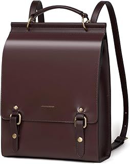 Cnolés Leather Backpack Purse For Women Fashion Daypacks Ladies Vintage Bag Casual School College Travel Backpacks Large Schoolbag